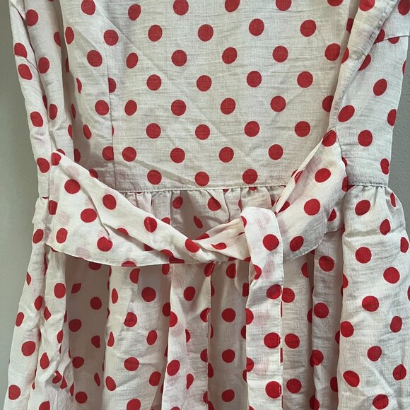 NEW Chaudry‎ Anthropologie Dress Lined Polka Dot Tie Back Cap Sleeve Small - Picture 5 of 6